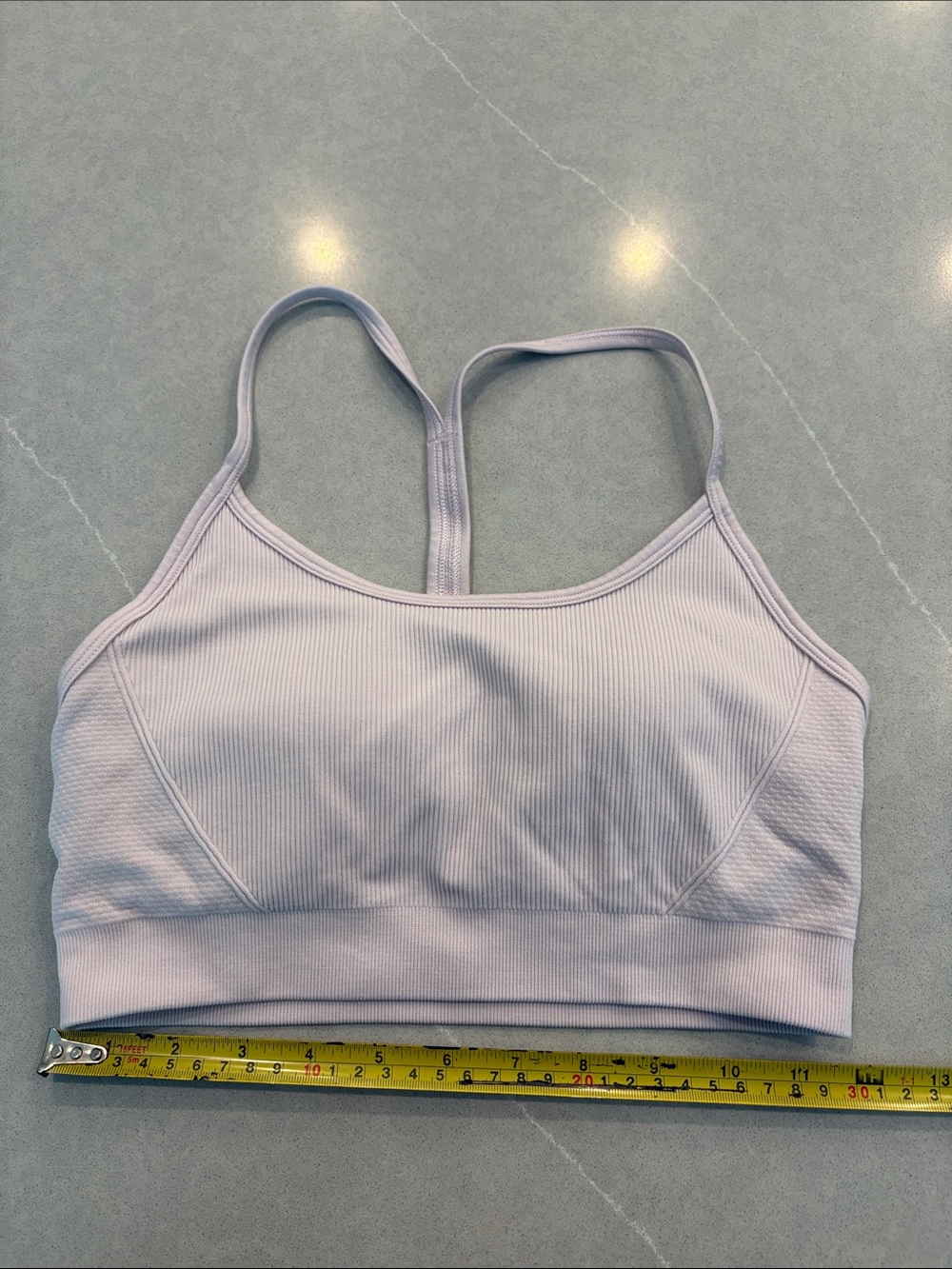 DSG Light Lavender Ribbed Racerback Sports Bra
